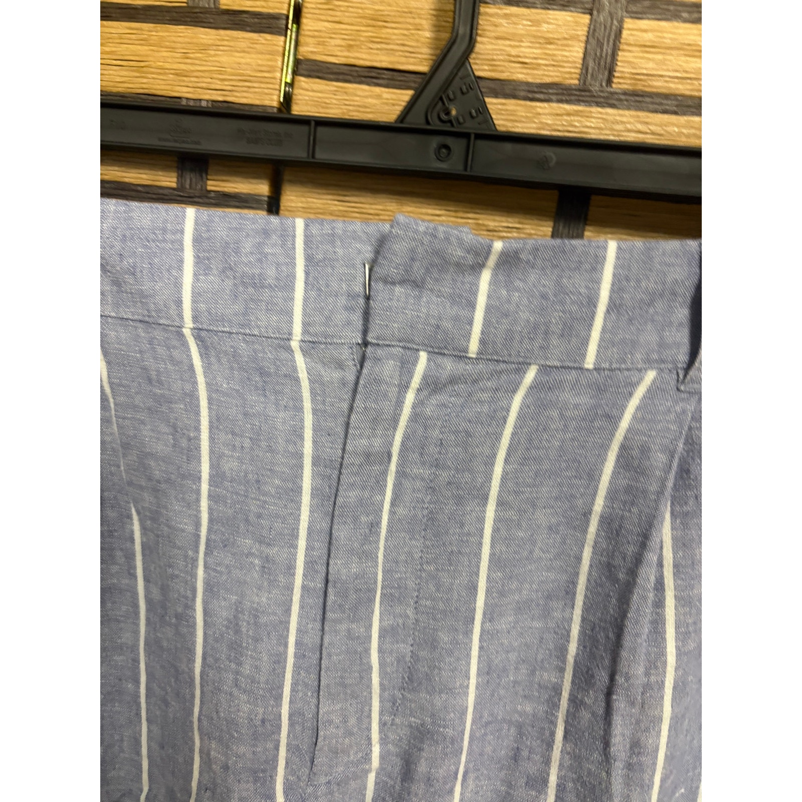 Terra & Sky Navy And White Stripe Linen Shorts Size 0x — image 3 of 5